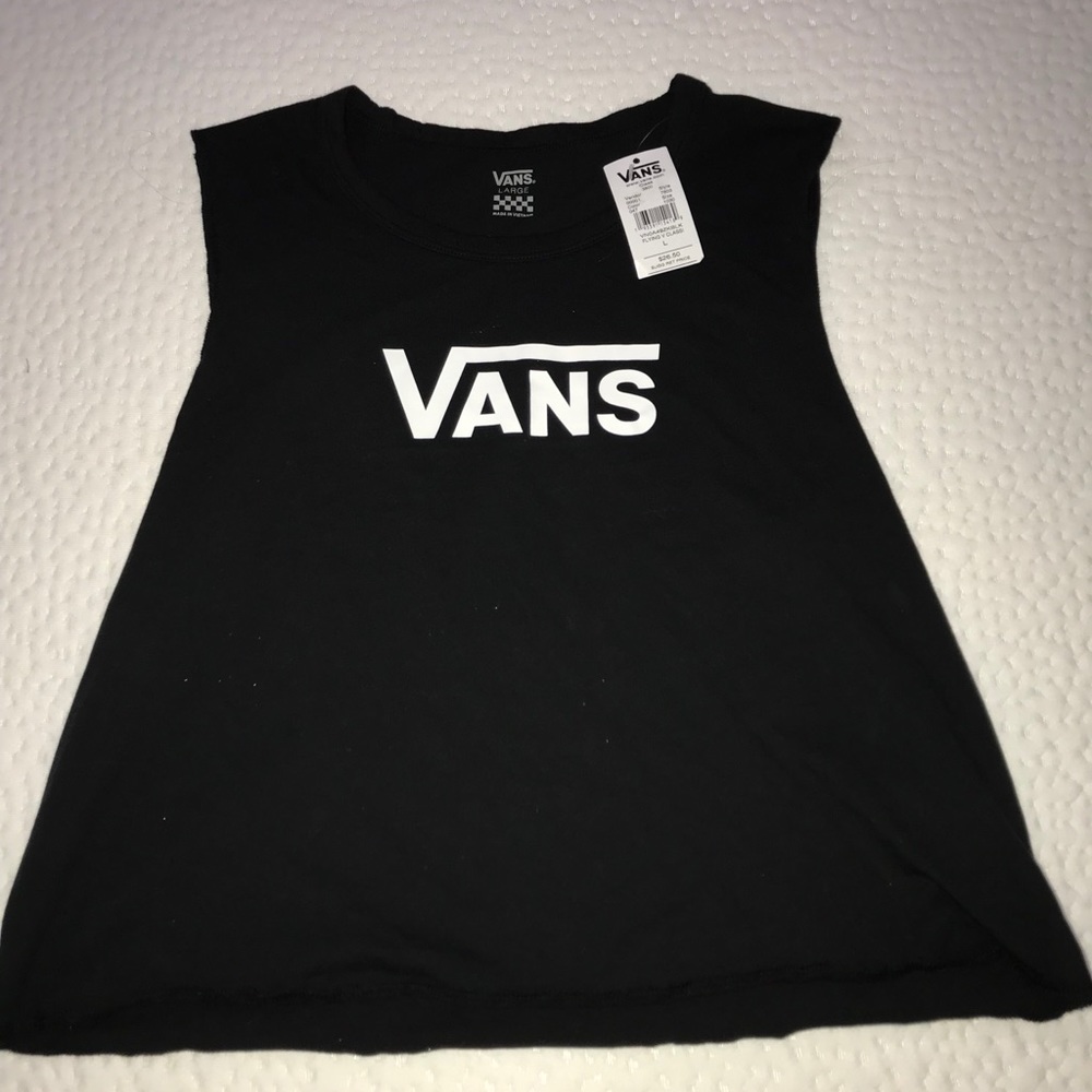 no sleeves vans crop top shirt